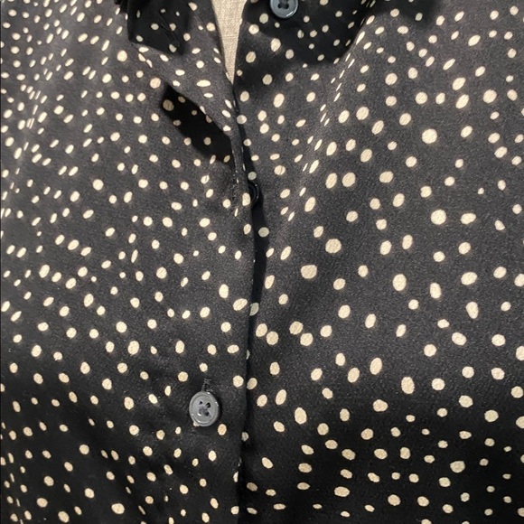 Banana Republic Dillon Polka-Dot Tie Sleeve Black Blouse Size Small/Medium - Picture 10 of 14
